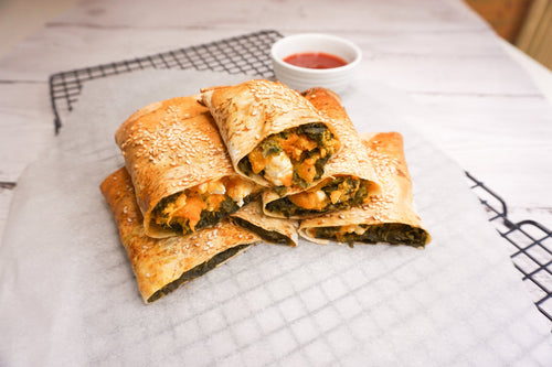 Spinach, Pumpkin & Feta Rolls